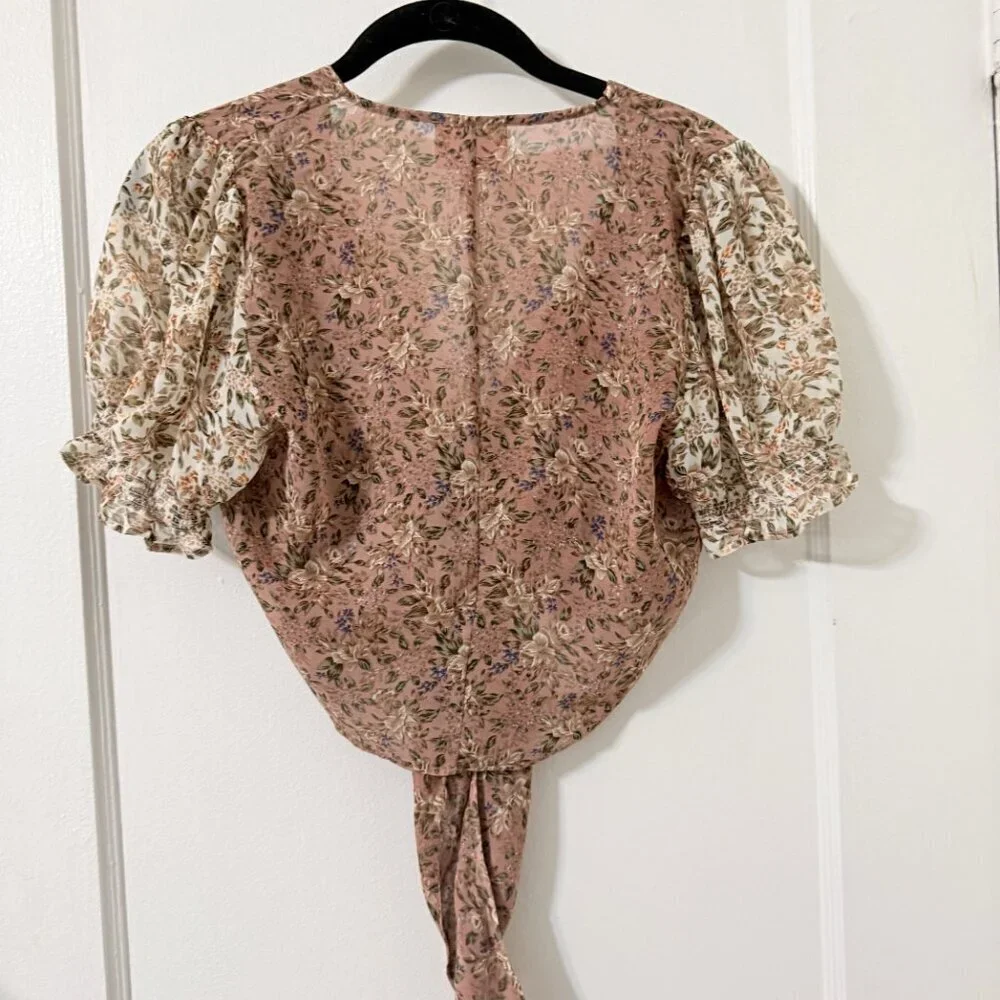 Show Me Your Mumu 'Kimmy' Tie Top in Floral Print Mix